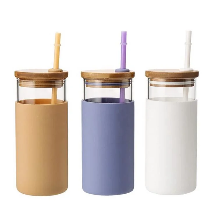 Glass Water Bottle with Bamboo Lid