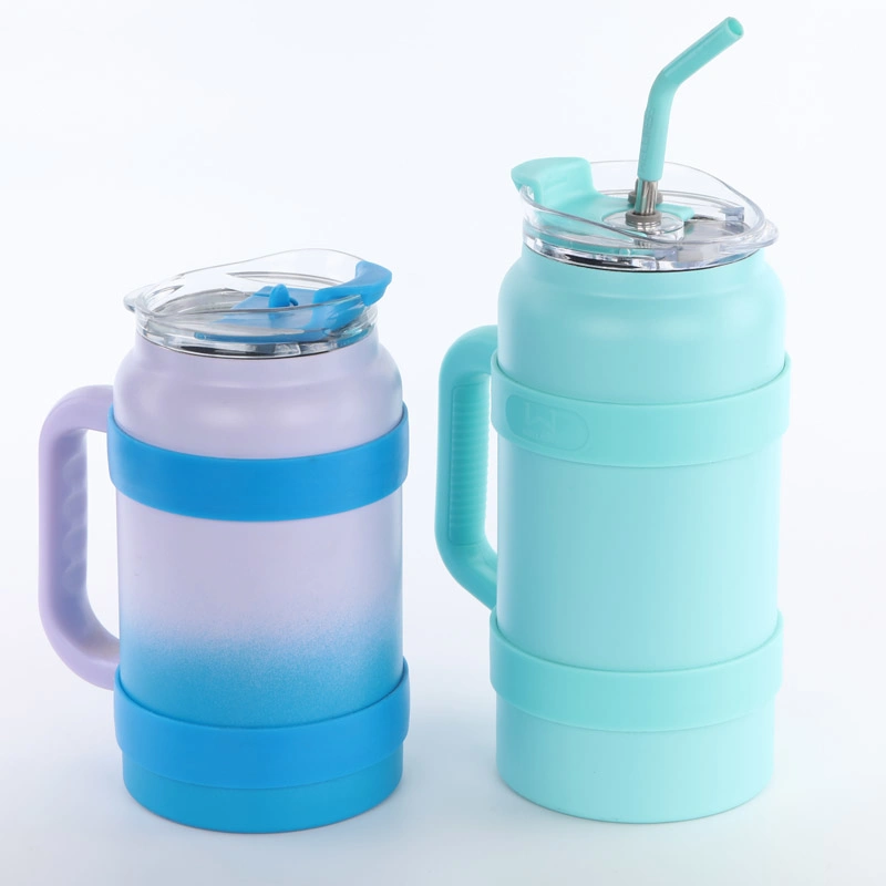 Wholesale Large Capacity 50 Oz Insulated Tumbler with Handle Vacuum Stainless Steel Desk Mug with Lid and Straw BPA Free