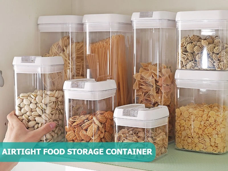 Kitchen Pantry Organization Square Round Transparent Ingredient Box Airtight Food Storage Container Jar