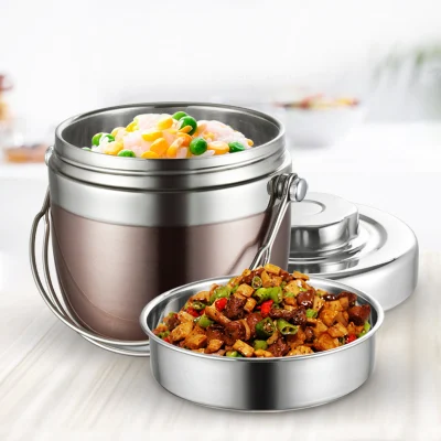 Stainless Steel Vacuum Sealed Insulated Food Jar with Handle Lunch Container