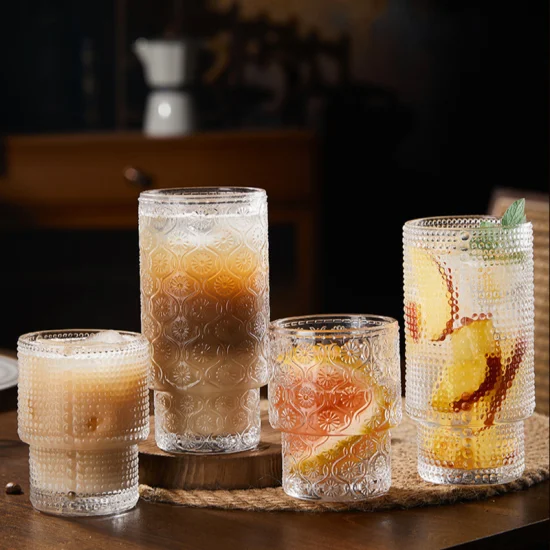 Wholesale Classic Transparent Coffee Glasses Whiskey Juice Water Glass Cup Mug Tumbler Glass Ware